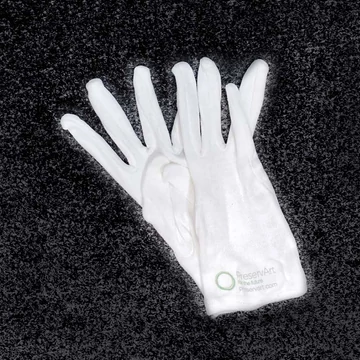Weißer Baumwollhandschuh, Größe 10
