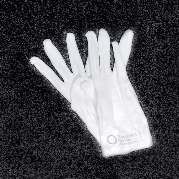 Weißer Baumwollhandschuh, Größe 10